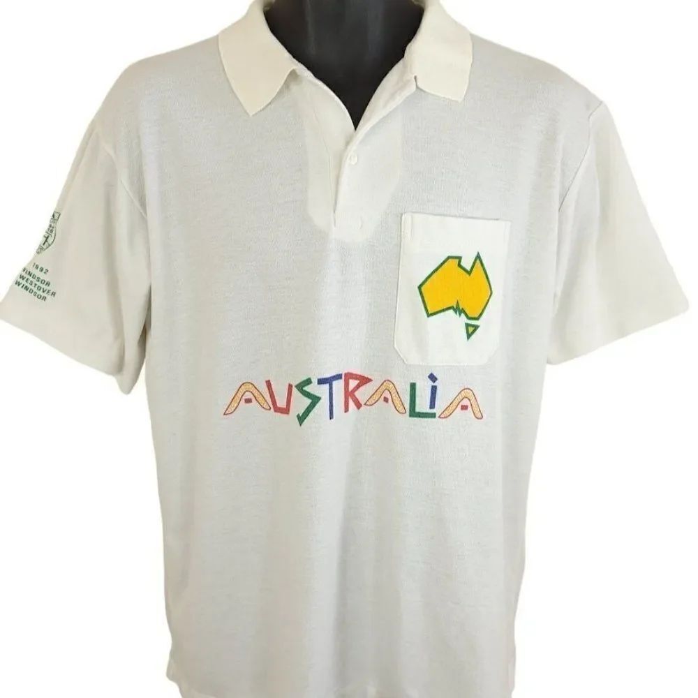 Australia Day Polo Shirt Vintage 90s 1992 Bandung Hash House Harriers Mens Large